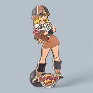 Hard Rock Pin 2005 Washington DC Thanksgiving Pilgrim Girl Holding Turkey
